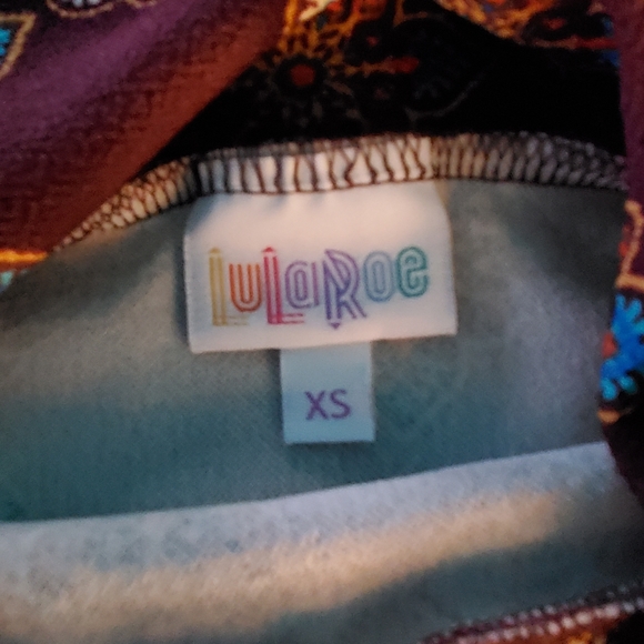 Lularoe Cassie Skirt XS Brown Turquoise Rust NWT - Picture 9 of 12